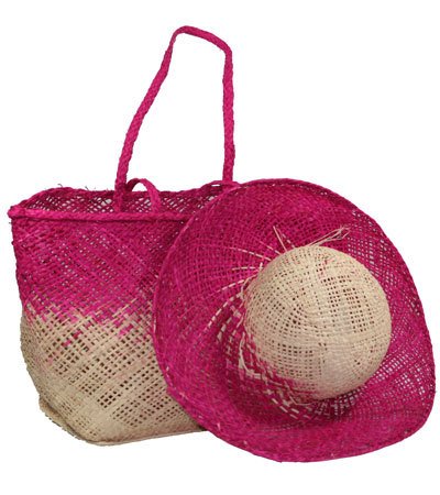beach bag and hat set